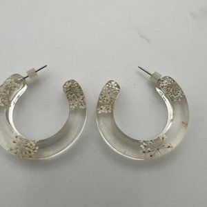 Lisa Angel Dried Flowers Resin Hoop Earrings